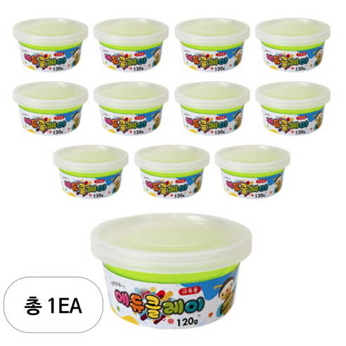 에듀클레이 12p, 형광연두, 120g, 1세트
