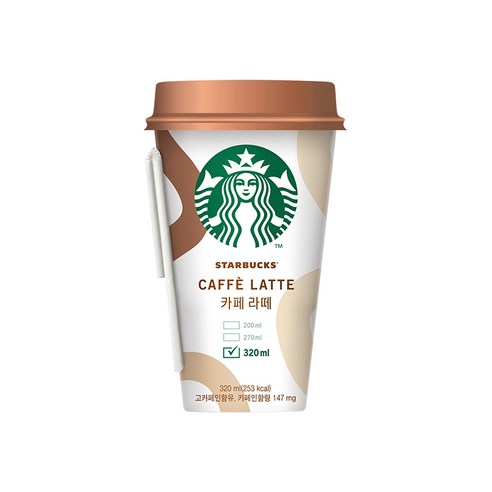 스타벅스 편의점 컵커피 대용량 카페라떼 320ML 10개세트 RTD, 10개