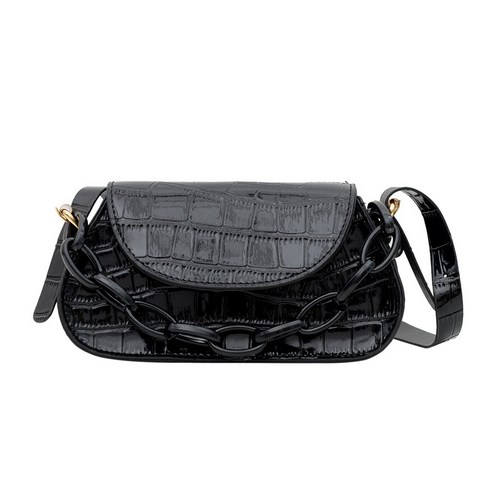 YAPOGI 여성 가방 YAPOGI 여름 새로운 특허 가죽 스톤 패턴 패션 간단한 서양식 체인 어깨 가방 Crossbody 가방 YAPOGI