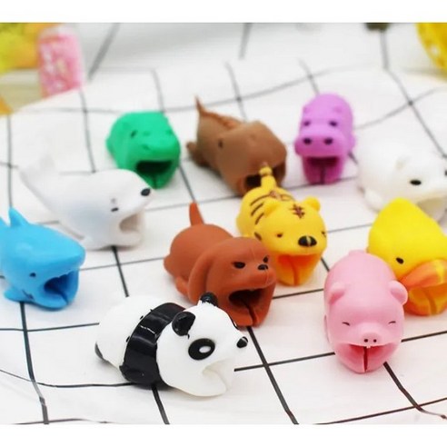 [2p 세트] 케이블 바이트 충전기 케이블 단선방지 보호캡 아이폰 케이블 꺾임 방지 보호캡 동물 캐릭터 38종