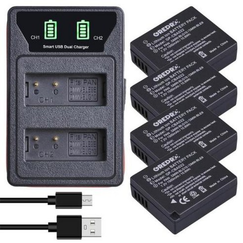 저무리 호환제품 파나소닉 LUMIX GF5 GF6 GX7 LX100 GX80 GX85 용 USB 및 Type-c가있는 1500mAh DMW-BLG10 DMW BLG10 BLG10, 02 2x Battery, 02 2x Battery, 02 2x Battery