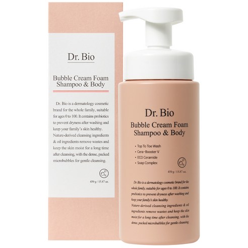 닥터바이오 버블 크림폼 샴푸 앤 바디워시, 450ml, 1개