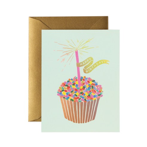 라이플페이퍼 Cupcake Birthday Card 생일 카드, 단품 라이플페이퍼카드