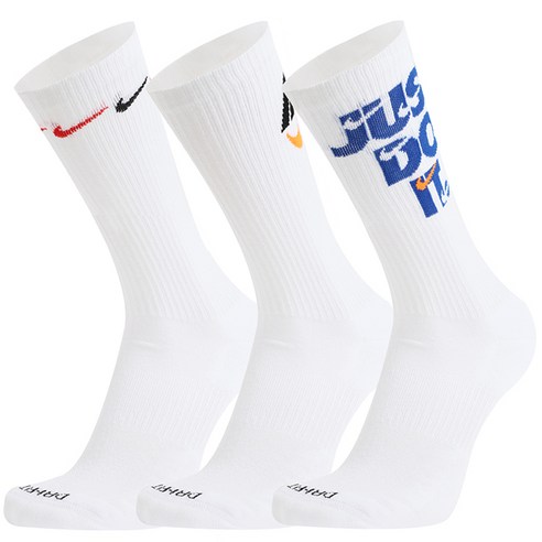 나이키코리아 에브리데이 플러스 쿠션 크루 양말 3팩 (DH3822-902), 멀티컬러