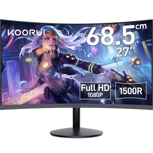 모니터27인치 KOORUI FHD 68.5cm IPS/VA 리얼 75/165Hz 업무/게이밍 모니터 [프리싱크/G-sync 지원], 27N5CA(업무용)