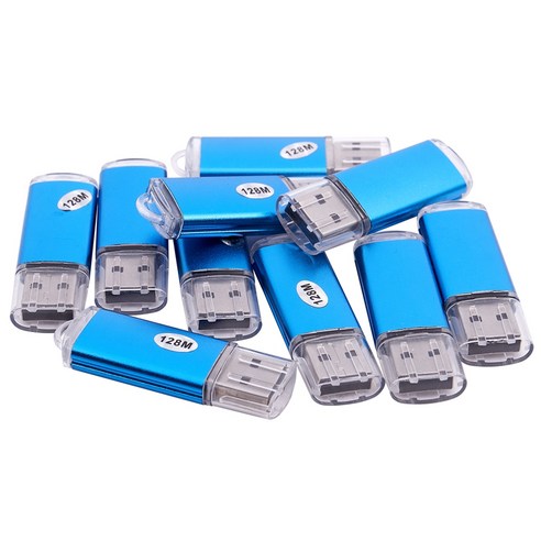 10 x USB 메모리 2.0 메모리 스틱 플래시 드라이브 128MB 선물, 하나, 푸른