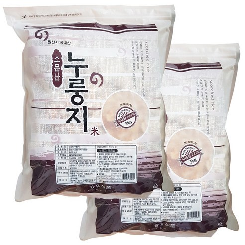100퍼센트 국내산 쌀로 만든 소문난 누룽지 1KG 2봉지, 2개