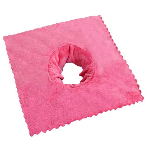 얼굴 구멍이있는 마사지 테이블 시트 커버 빨 스킨 케어 재사용 가능한 커버 렛 단면 타월 타월 마사지 침대, 분홍색, 35x35cm
