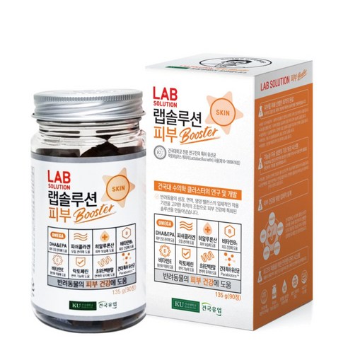 [건국우유] 랩솔루션 피부부스터 강아지영양제90정135g, 랩솔루션 피부, 피부/피모, 1개