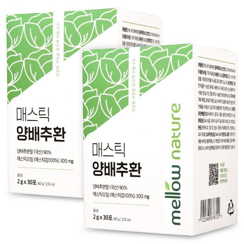 멜로우네이쳐 매스틱 양배추환 스틱, 2개, 2g x 30포