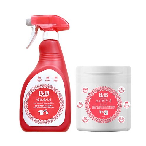 비앤비 얼룩제거제 500ml 1개 + 소다파우더 500g 맞춤구성, 4세트