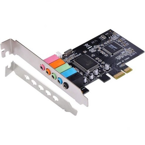 PC Windows용 Optimal Shop PCIe 사운드 카드 로우 프로파일 브래킷 포함 5.1 내장 3D 스테레오 오디오 Windows 7용 CMI8738 칩 3264 비