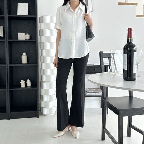 플루터 구김없는 여성 여름 반팔 블라우스: 편안함과 스타일의 완벽한 조화