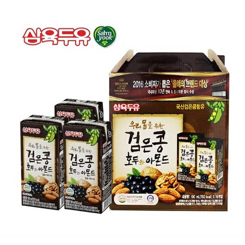 삼육 검은콩 호두&아몬드두유 190ml, 32개