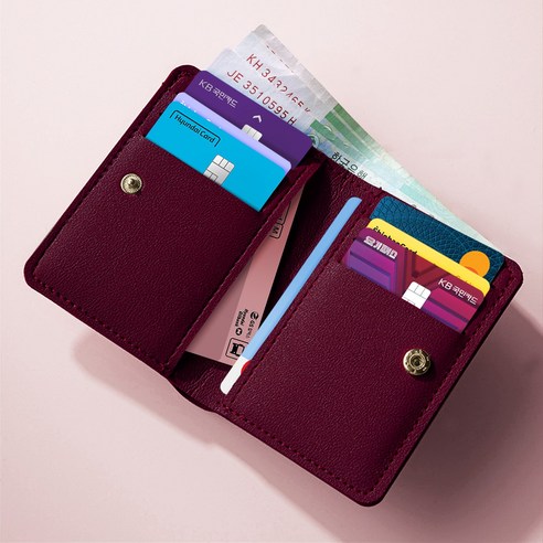 루끄리드 심플 스냅 버튼 카드지갑