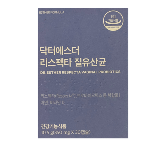 여에스더 질유산균 리스펙타 프로바이오틱스 락토페린 HD 아연 비타민D 질건강 에스더유산균, 30캡슐, 3개, 30정