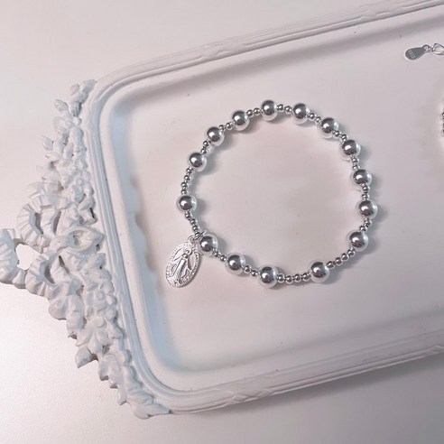 은은한 빛으로 마음을 밝히는 기도, [silver925] 실버볼 묵주팔찌 은묵주팔찌