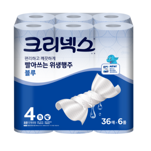스카트 프레쉬블루 행주타월 두께레벨4 36매, 6개