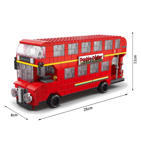 창의성, 교육, 놀이를 조화롭게 결합한 알꿀밤 레고 호환 블록 - 영국 버스 교통 세트 팩E