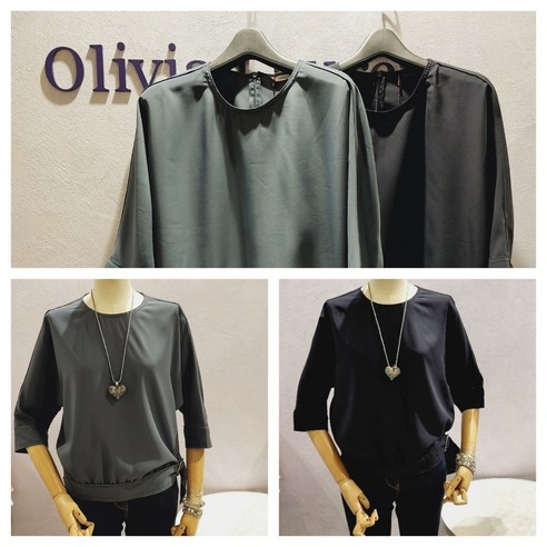 올리비아로렌 세련된 D링 비죠 라운드 가오리 반팔 스판 블라우스 nc청주점 vocnlxm4131 Best Top3