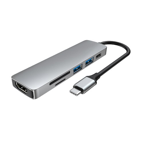 HUB USB C 컨버터 TYPE C ~ HDMI 호환 4K VGA 멀티 USB 3.0 PD Dock Station 용 MacBook Pro 도킹 스테이션 USB C, 하나, 은