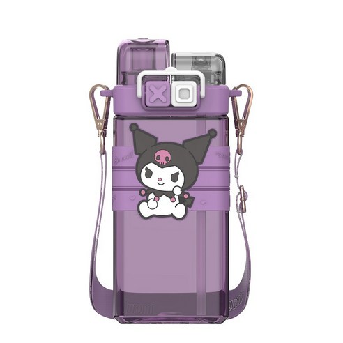 산리오 더블캡 롱 빨대 물통, 색상, 1개