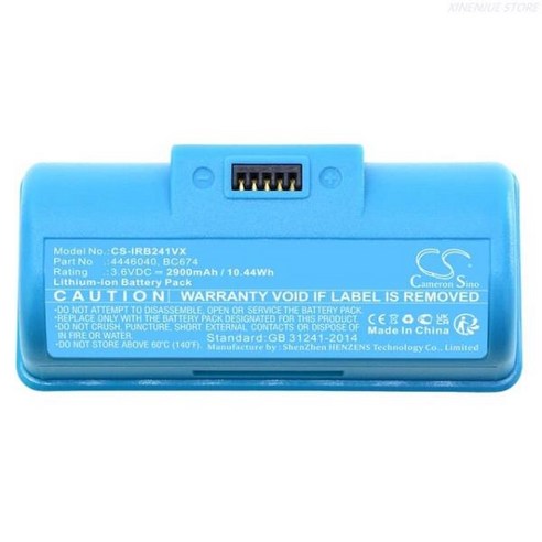로봇 배터리 3.6V/2000mAh/2900mAh 4446040 BC674 iRobot Braava Jet 240 241 244 245, 01 2000mAh, 1개