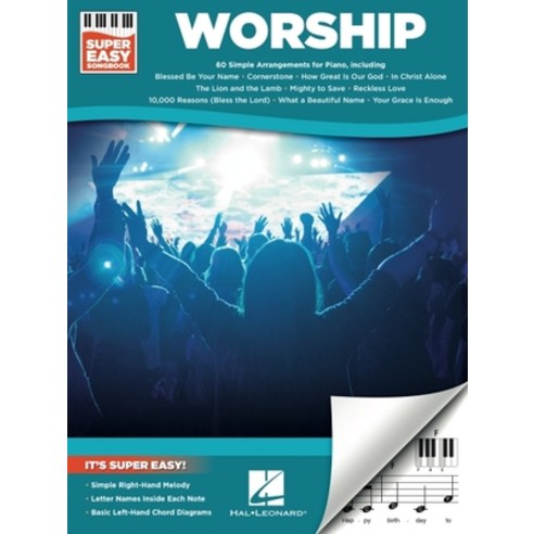 (영문도서) Worship - Super Easy Songbook Paperback, Hal Leonard Publishing Corp..., English, 9781540054401