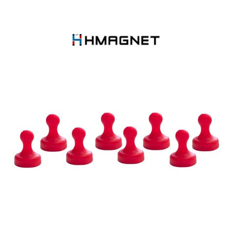 HMAGNET 초강력 네오디움 스탬프 자석 세트 D19, 8개, 빨강색