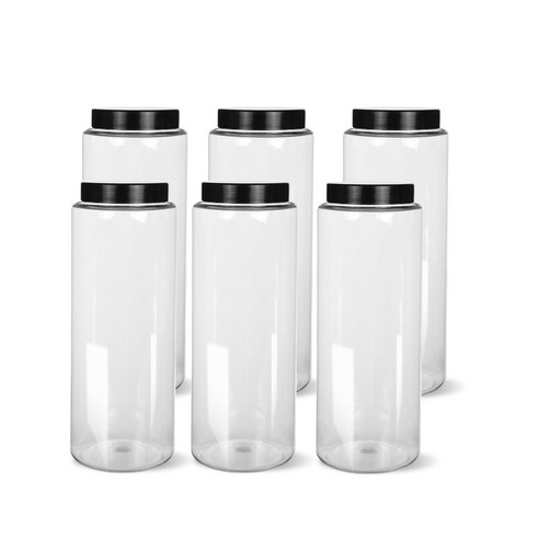 팜스원형 밀폐용기 블랙 1500ml, 6개, 본체 + 뚜껑