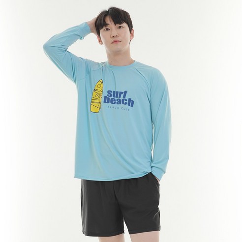 일루소 서프비치 오버핏 긴팔 남성용 래쉬가드