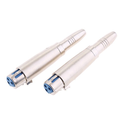 Ursmart 2팩 3 핀 XLR 암-1/4 "6.35mm 암 모노 잭 리드 어댑터, 설명, 금속, 설명