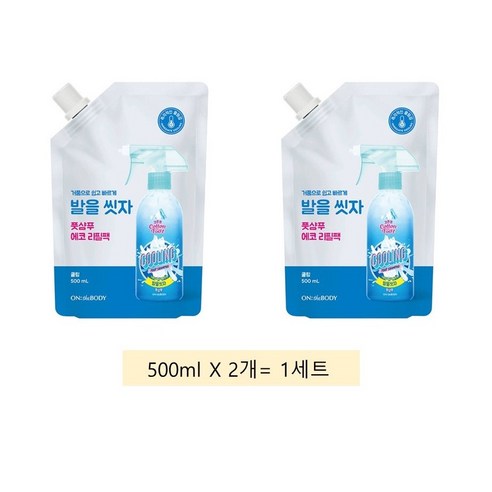 온더바디 코튼풋 발을 씻자 풋샴푸 쿨링 리필 500ml, 2개, 1개입