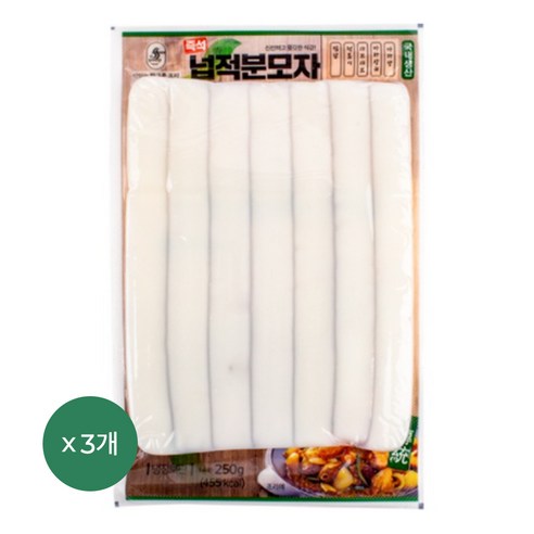 오너트리 국내산 다원 즉석 넙적 분모자 250g 훠궈 마라 샹궈 떡볶이 재료, 3개