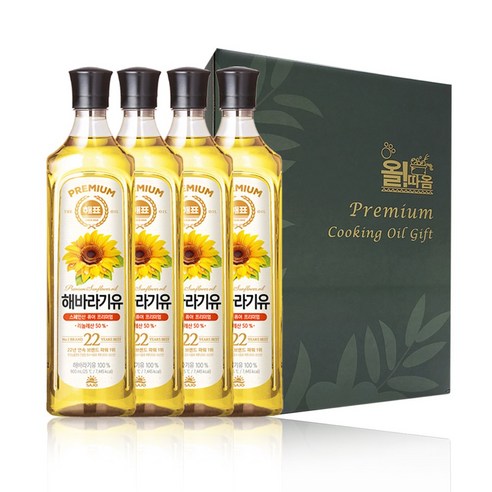 올따옴 사조해표 해바라기씨유 선물세트 C-1호, 4개, 900ml