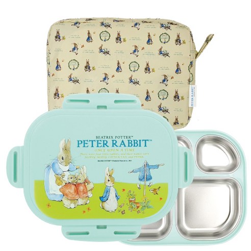 피터래빗 잠금형 기능성 안전 이중 스텐 도시락 세트