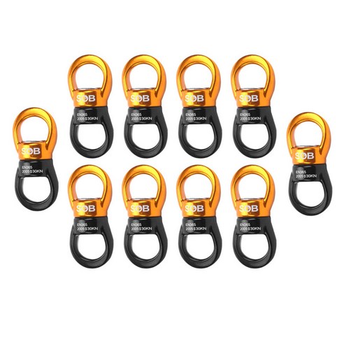 10pcs 30KN 스윙 회전 회전 장치 교수형 해먹 트리 스윙, 블랙, 골드, 합금