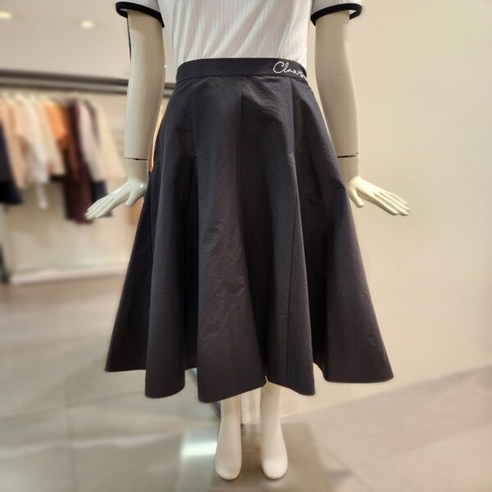 CC콜렉트 자수 레터링 밴딩 플레어 스커트 2color (C242MSD132)