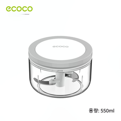 ecoco다지기 마늘다지기 이유식 고기 소형믹서기 간편한마늘썰기, 1개, 그레이 중
