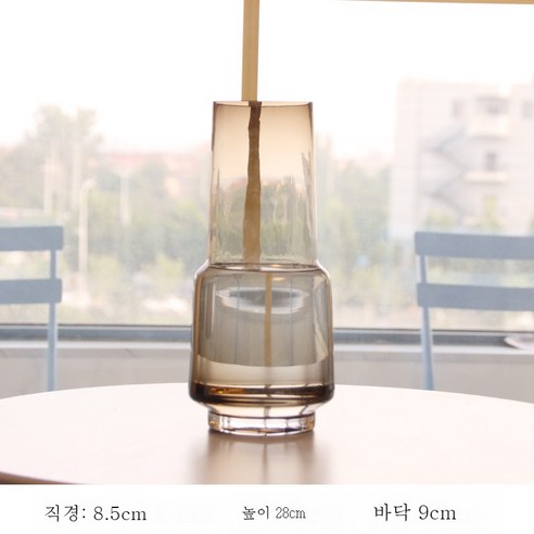 DFMEI 북유럽 유리 꽃병 투명 창의 거실 백합 장미 부귀죽 꽃꽂이 식탁 사무실 장식품", 대형 커피 컬러, {"패션의류/잡화 사이즈":"DFMEI"}