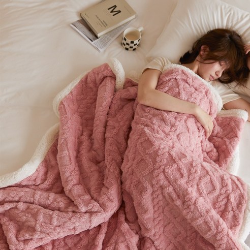 DFMEI 두꺼운 타워 스킨 벨벳 양고기 담요 단색 가을과 겨울 싱글 및 더블 레저 담요 따뜻한 침대 시트 담요 커버, 로즈 파우더 [타워 스킨 담요], {"패션의류/잡화 사이즈":"100X150cm [어린이 담요]"}