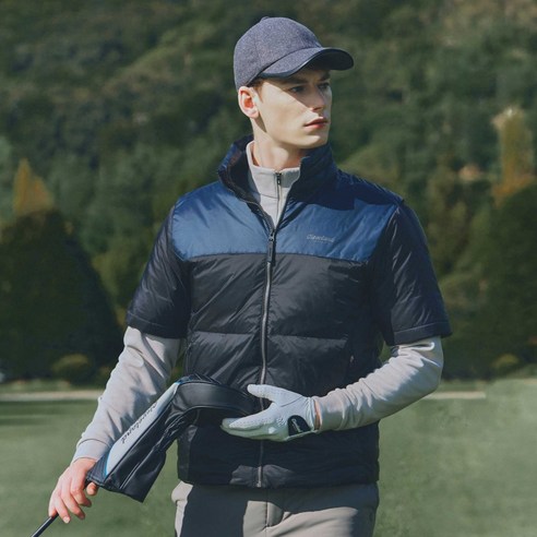 필드의 품격을 높이는 스타일, 클리브랜드 구스다운 블럭배색 반팔 스윙 자켓 클리브랜드골프웨어