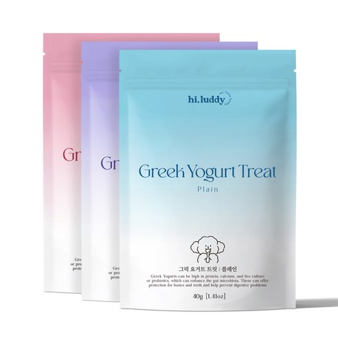 하이루디 강아지 그릭요거트 동결건조 유산균 간식, 3개, 40g, 3종세트