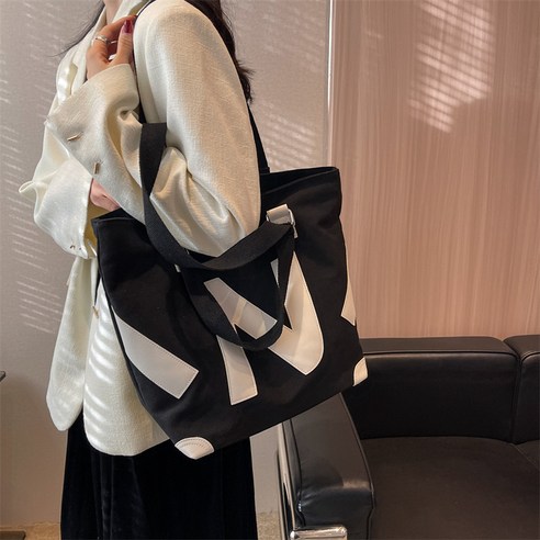 편안하고 세련된 환경 친화적 캔버스 숄더 백
