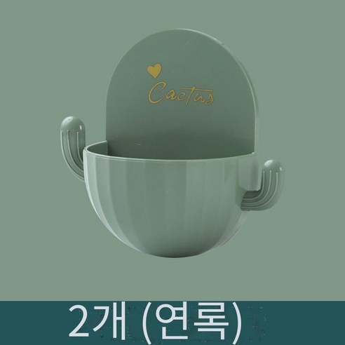 창조적 인 비누 상자 흡입 컵 벽 장착, [2 팩 하드 비용 효과] 라이트 그린