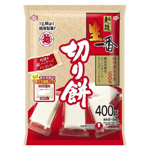 일본 에치고 키리모찌 구워먹는떡 찹쌀떡 절떡 400g, 1개