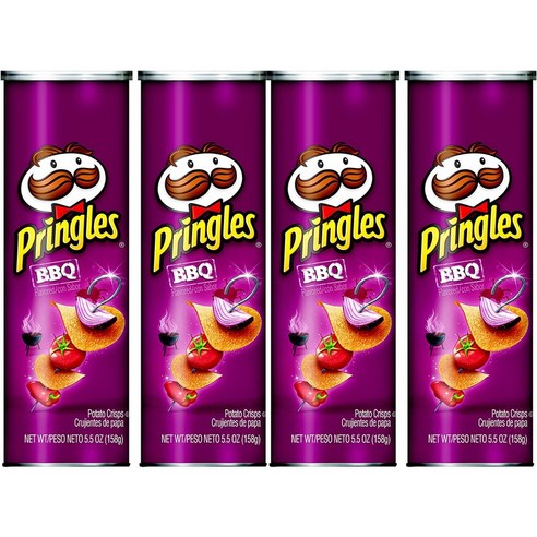 Pringles 프링글스 바베큐 포테이토 크리스프 158g Pringles BBQ Flavored Potato Crisps 5.5 oz, 1개