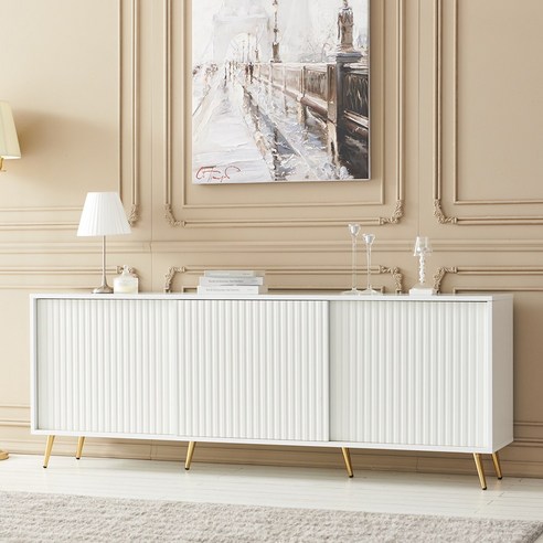 아트 슬라이딩 템바보드 TV 장식장으로 공간에 예술을 더하다