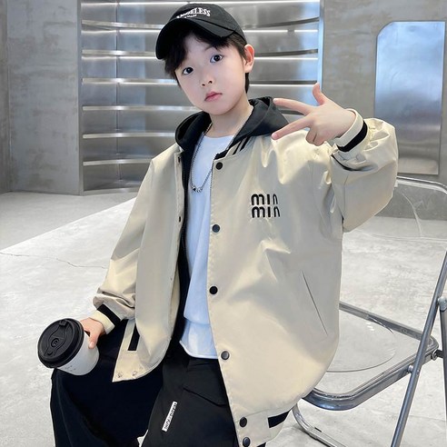 남아 가을 초등 중학생 상의 A2-28 주니어 후드 자켓 가을신상 160, 사이즈, 베이지, 베이지 섬네일