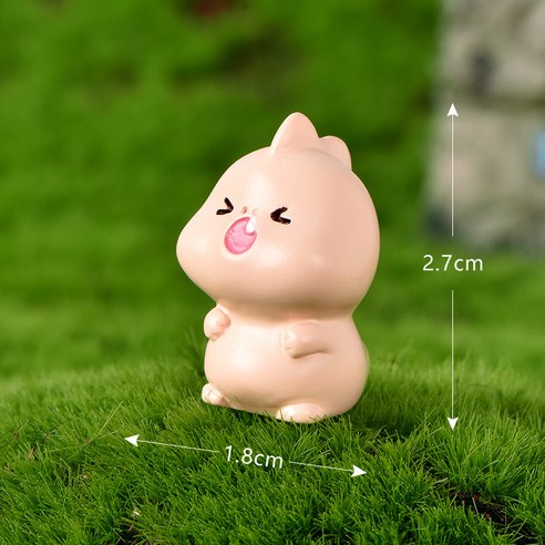Tingtan신형 미니 패왕용 마이크로 경관 원예 DIY 수지 장식품 용알 용둥지 작은 공룡 수지 공예품, 3번 계집애 롱카키